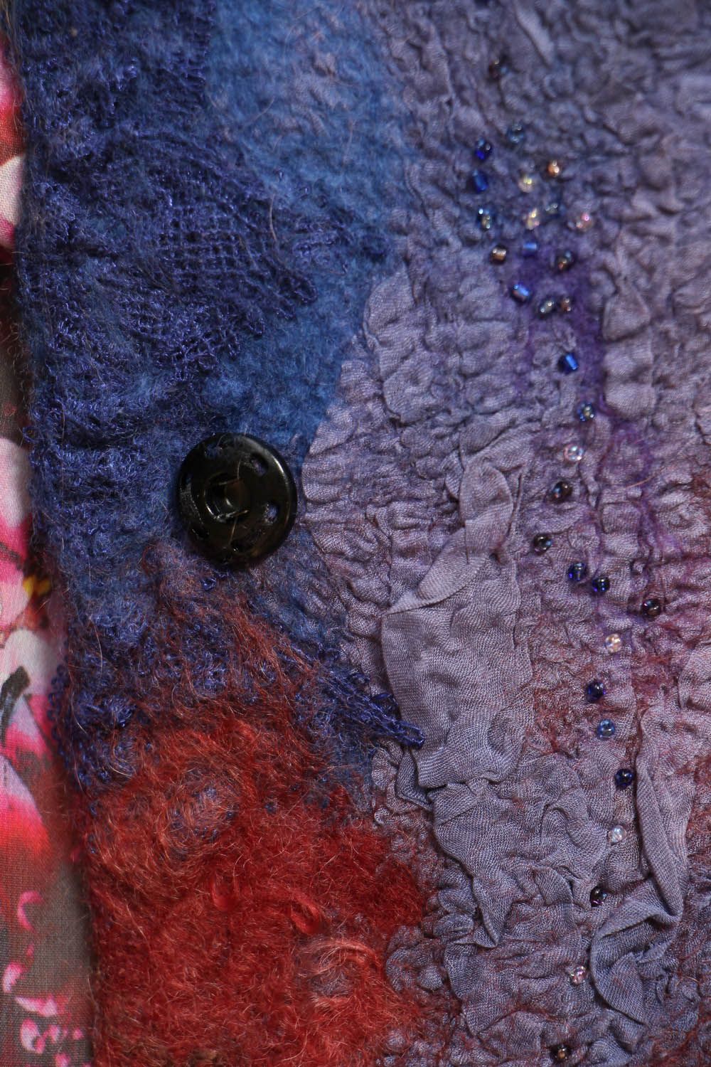 Gilet sans manche multicolore en laine photo 5