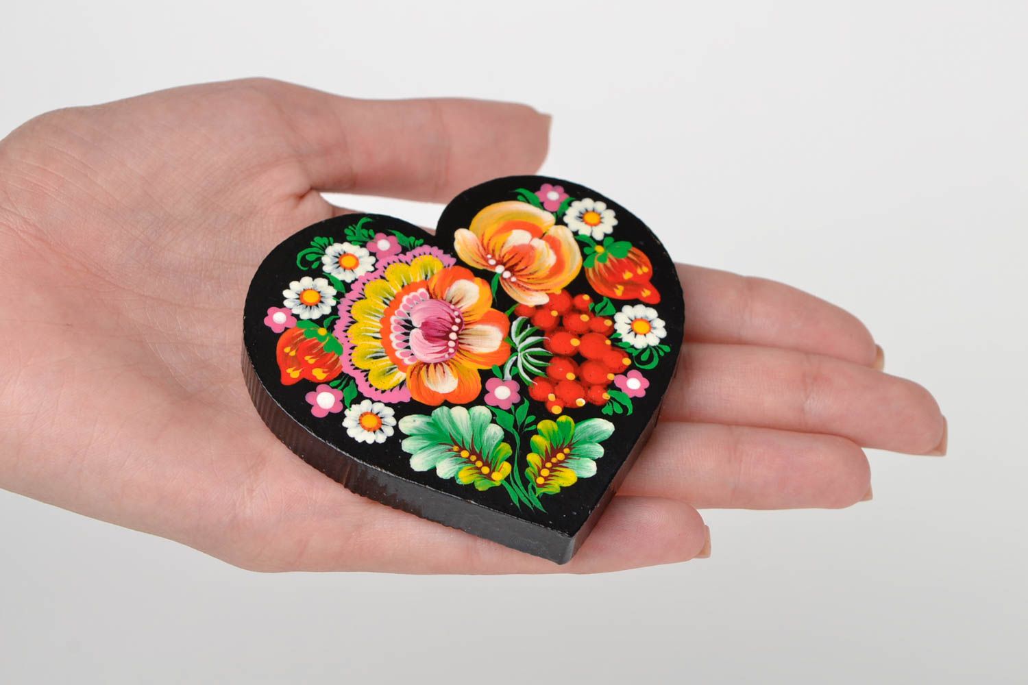 Handmade fridge magnet stylish wooden souvenir unusual cute heart magnet photo 2