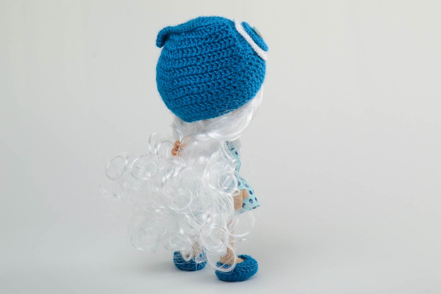 Künstlerische Interieur Puppe handmade aus Textil Mädchen in Mütze für kleine Prinzessin foto 5