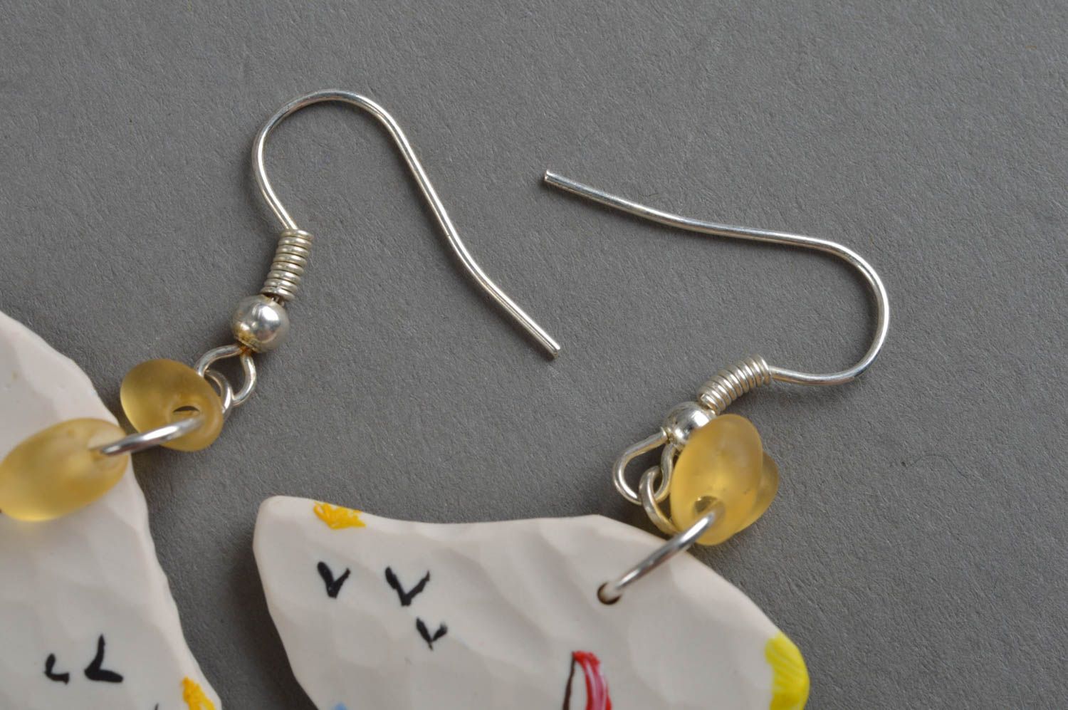 Unusual homemade plastic earrings designer jewelry fashion accessories photo 4