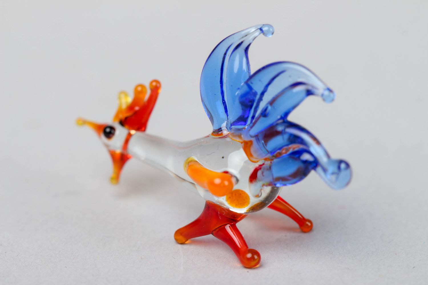 Handmade glass lampwork statuette Rooster photo 2