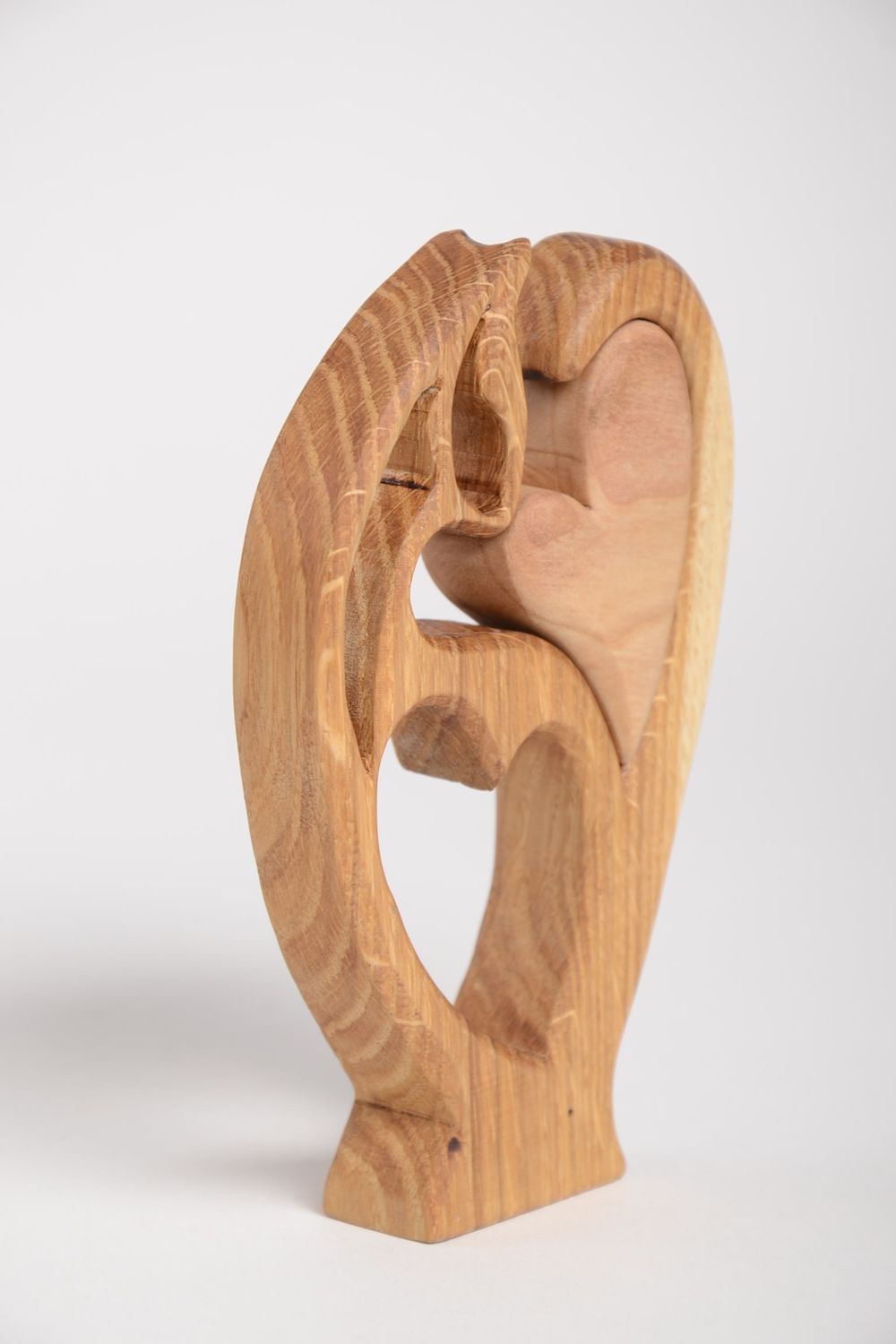 Figura de madera hecha a mano objeto de decoración souvenir original corazón foto 4