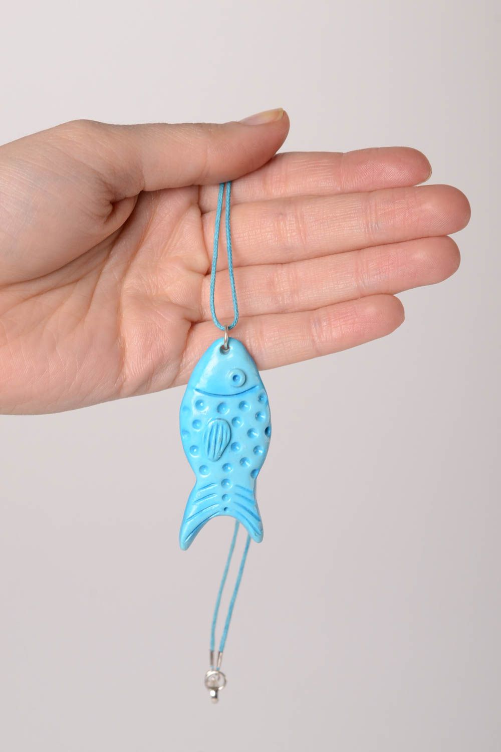 Polymer clay pendant handmade jewelry plastic pendant fish  fashion jewerly photo 2