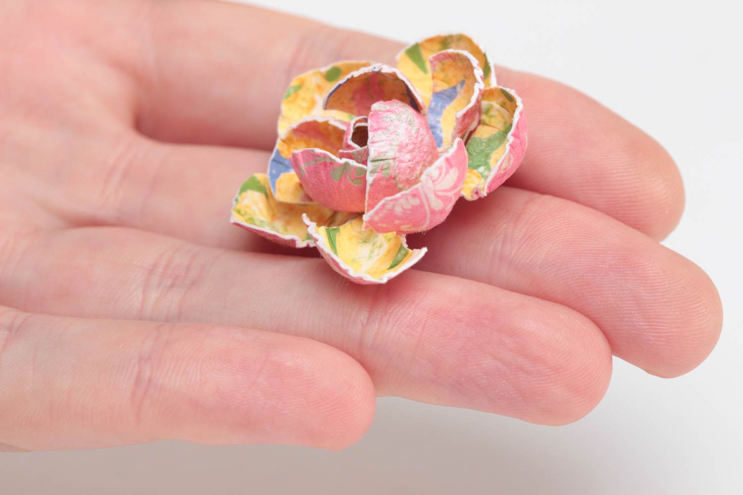 Bunte künstliche Blume aus Papier bemalt klein für Scrapbooking groß originell foto 5