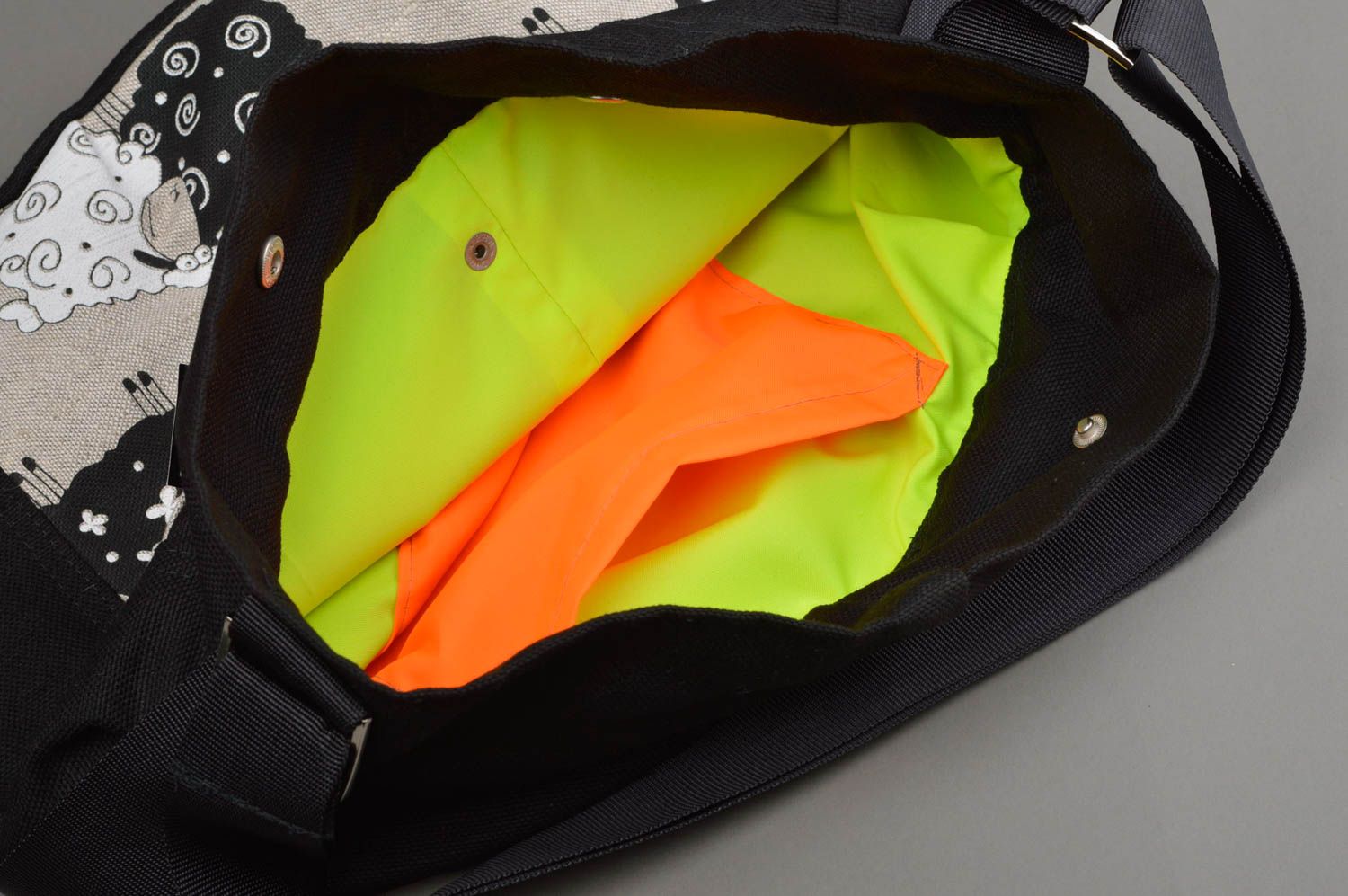 Sac bandoulière fait main sac à main grand en lin avec doublure Cadeau original photo 4