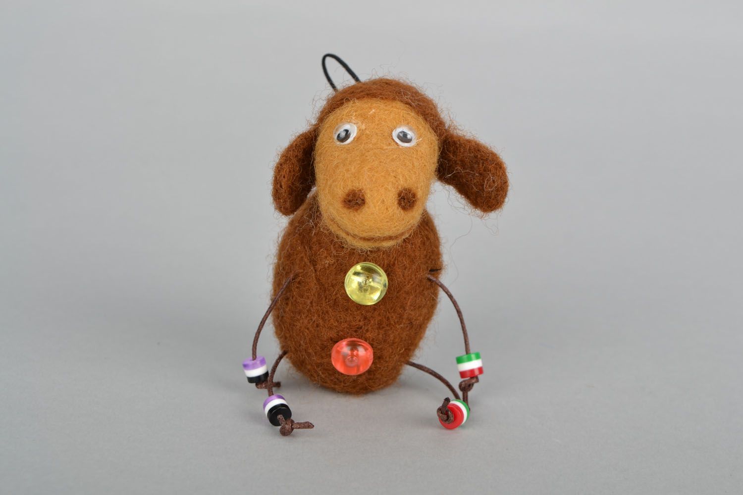 Brown sheep handmade keychain photo 1