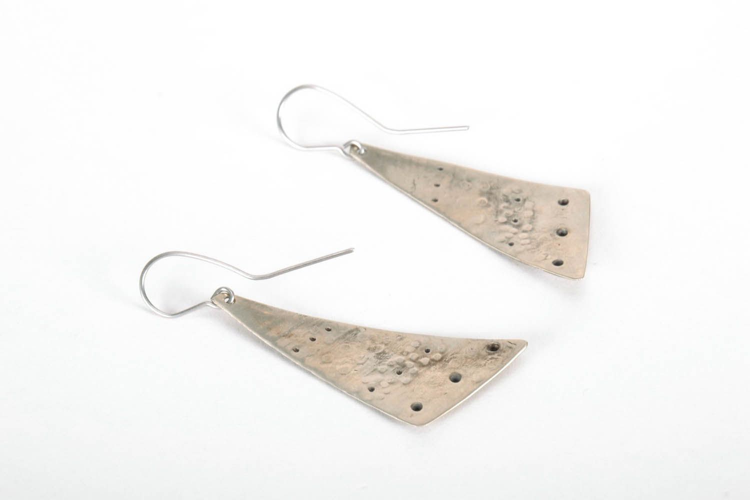 Triangle earrings with ornament photo 3