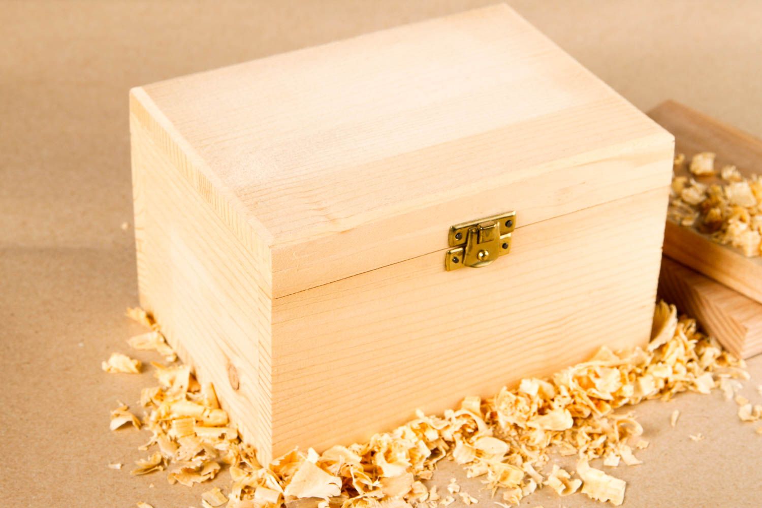 Handmade wooden blank box DIY jewelry box design art supplies handmade gifts photo 1