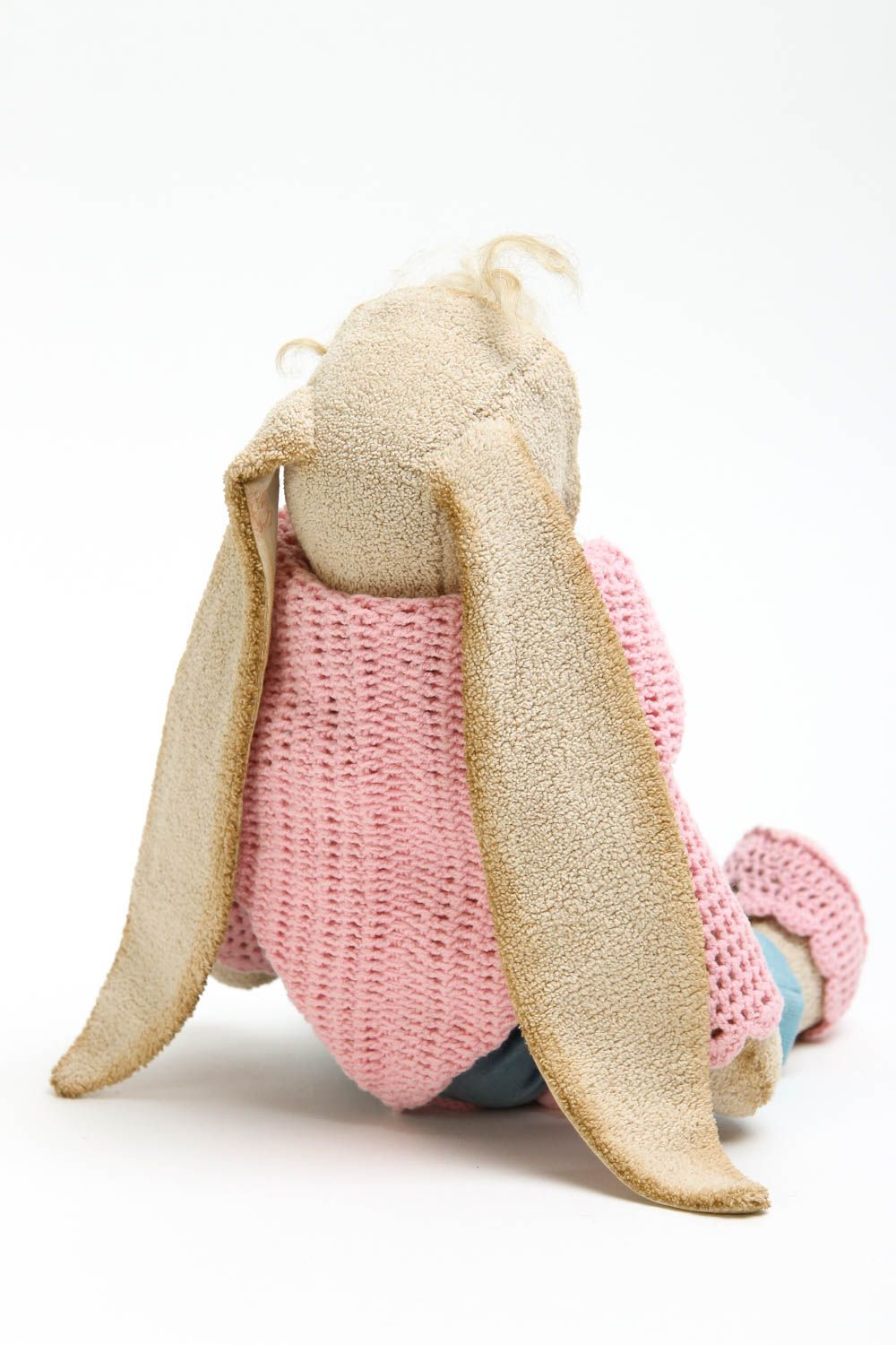 Bambola interessante in cotone fatta a mano pupazzo tessile decoro casa foto 4