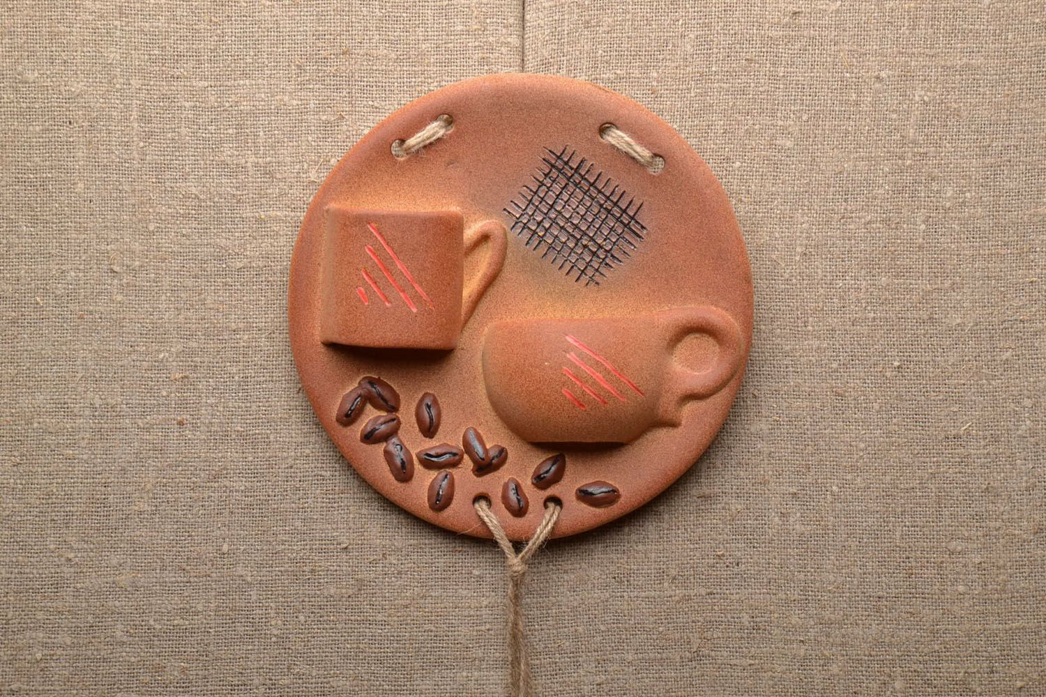 Handmade ceramic panel Coffee photo 1