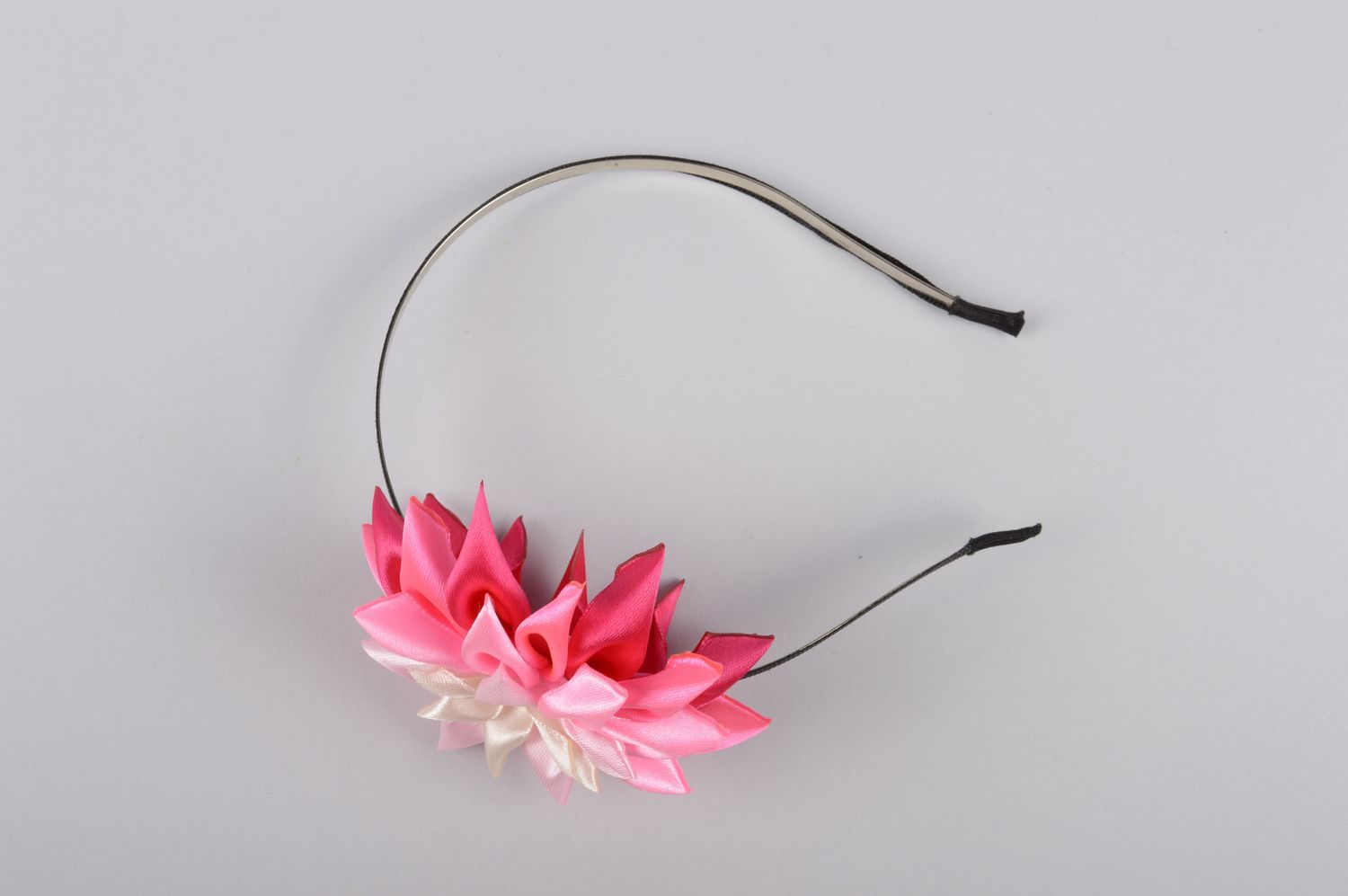 Handmade hair band satin flower hair band hair accessories for children photo 4