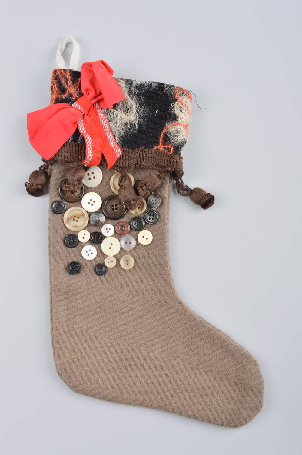 Handmade Deko Socke mit Weihnachtsmotiv Dekoration Weihnachten festlich  foto 3