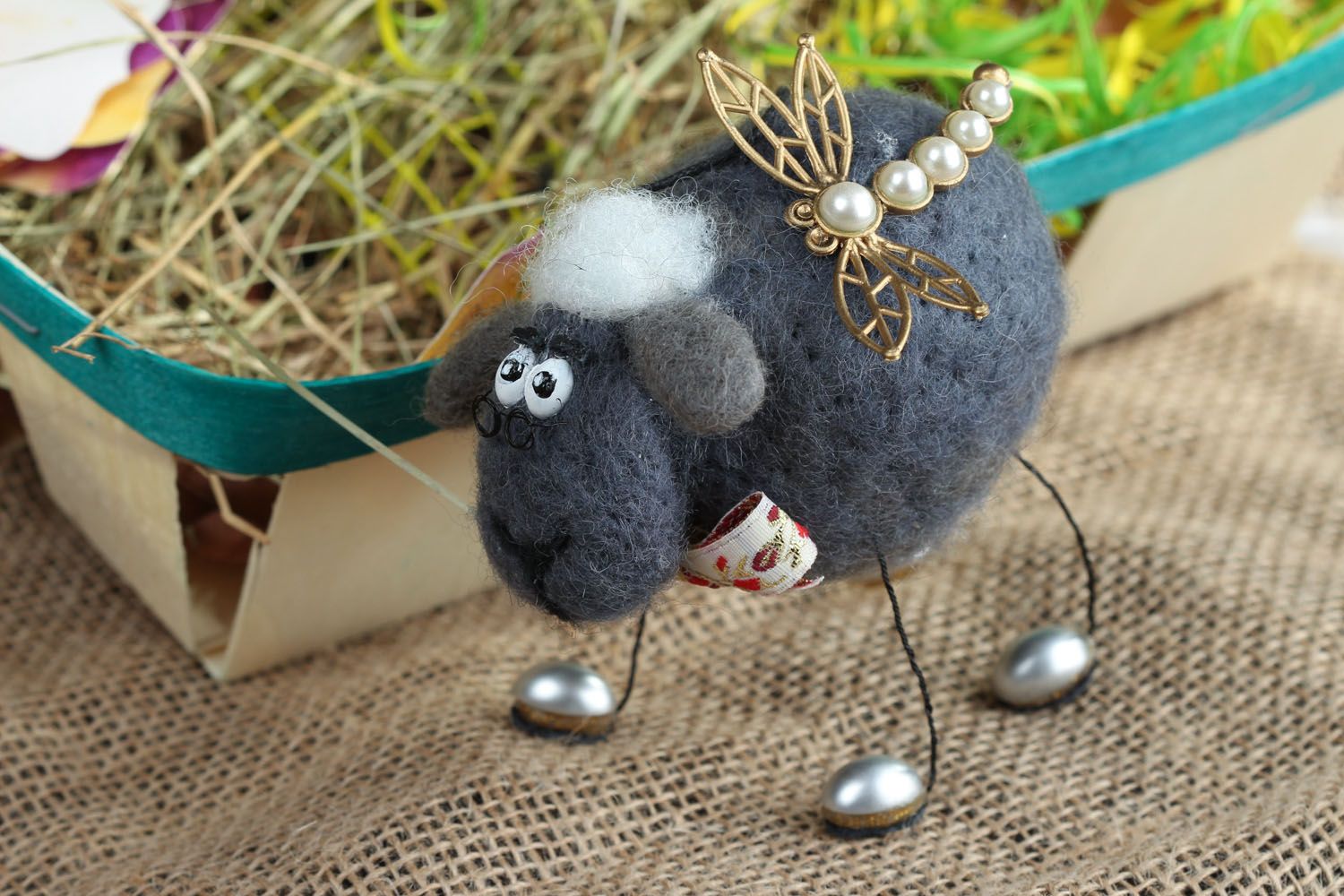Christmas tree decoration Sheep with Dragonfly photo 5