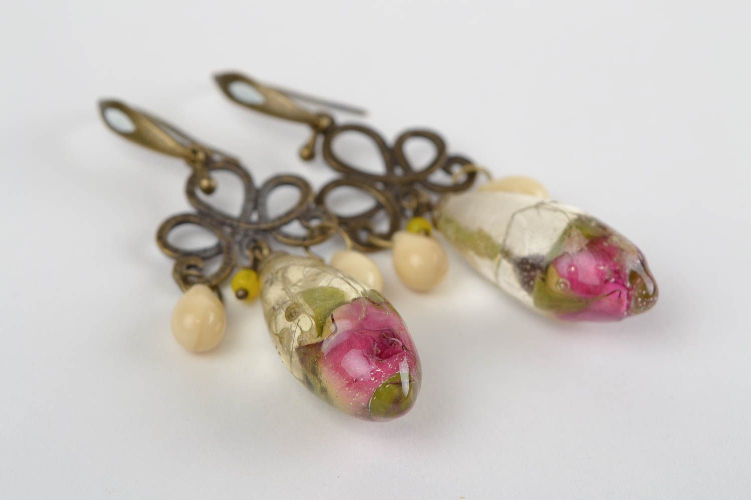Handmade earrings epoxy resin handcrafted jewelry dangling earrings gift for her photo 9