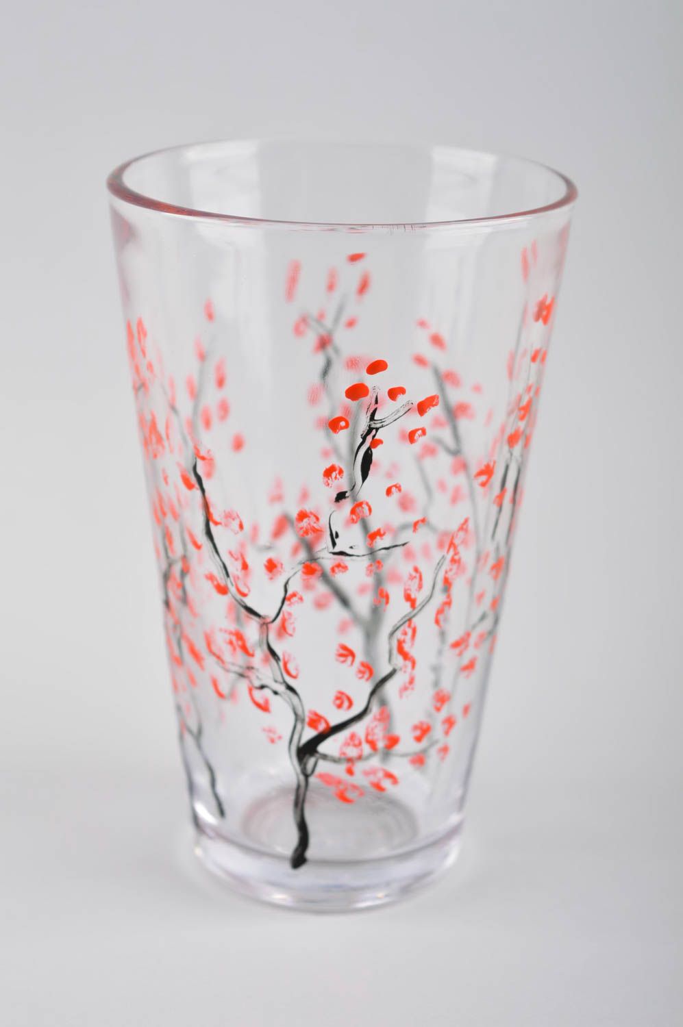 Vaso de vidrio utensilio de cocina con flores hecho a mano menaje del hogar foto 2