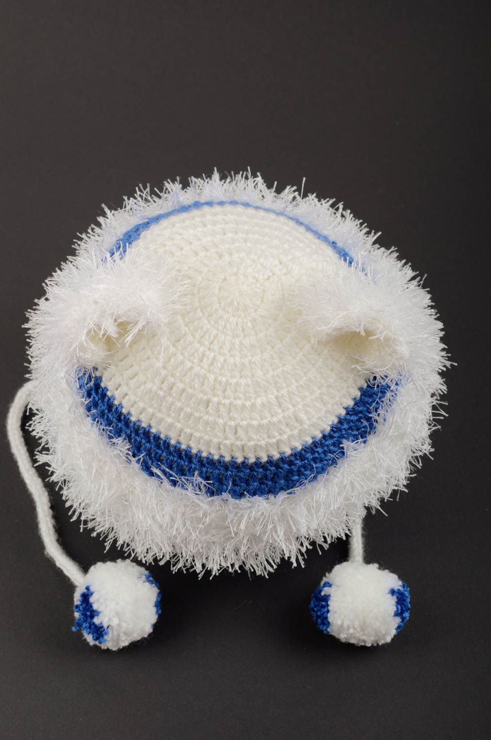 Bonnet tricot fait main Chapeau hiver Vêtement enfant acrylique crochet photo 4