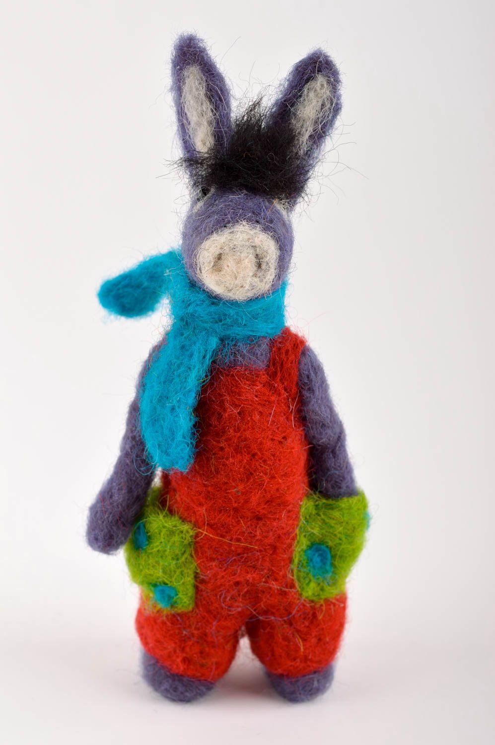 Игрушка из валяной шерсти хэнд мэйд игрушка из шерсти подарок для детей Ослик фото 2
