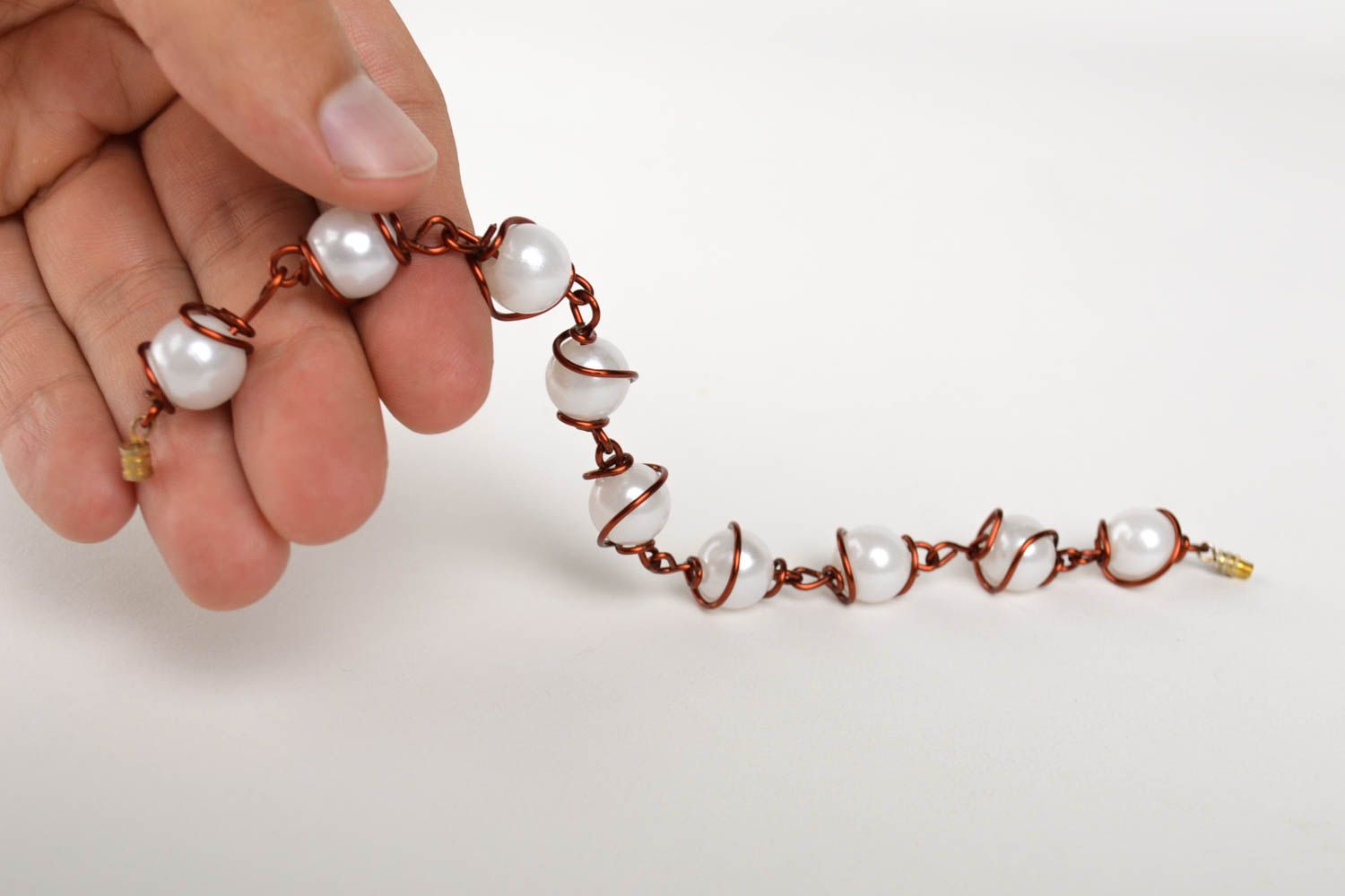 Handmade designer bracelet elegant copper bracelet cute beaded bracelet photo 5