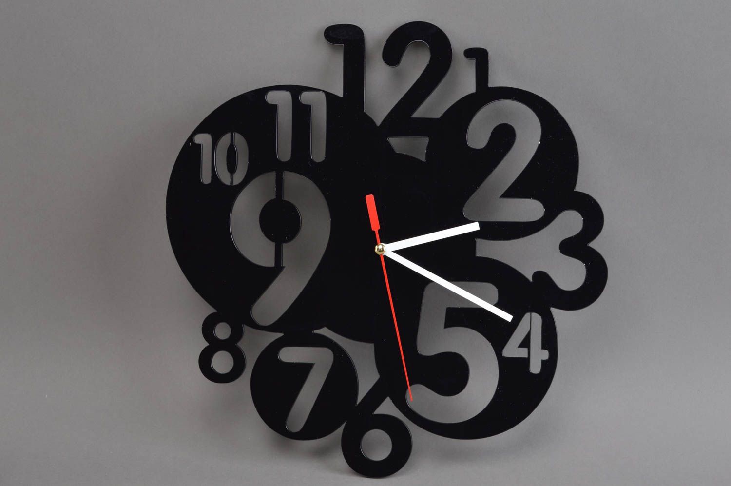 Horloge faite main en verre acrylique originale noire décoration design photo 2