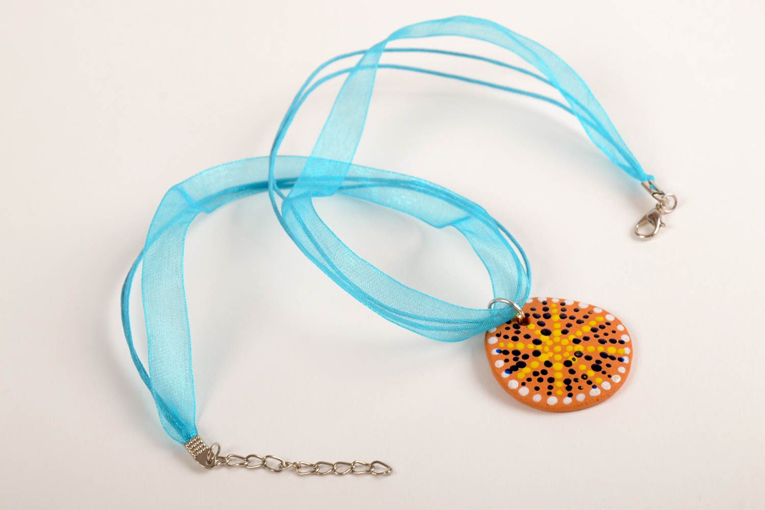 Handmade stylish round pendant female interesting pendant beautiful jewelry photo 5