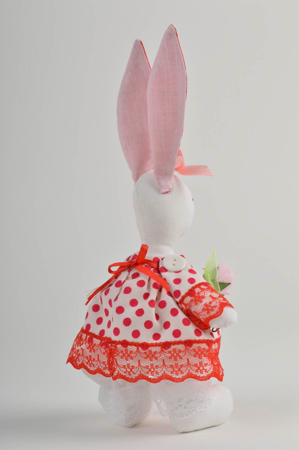 Игрушка заяц ручной работы стильный подарок ребенку авторская игрушка милая фото 4