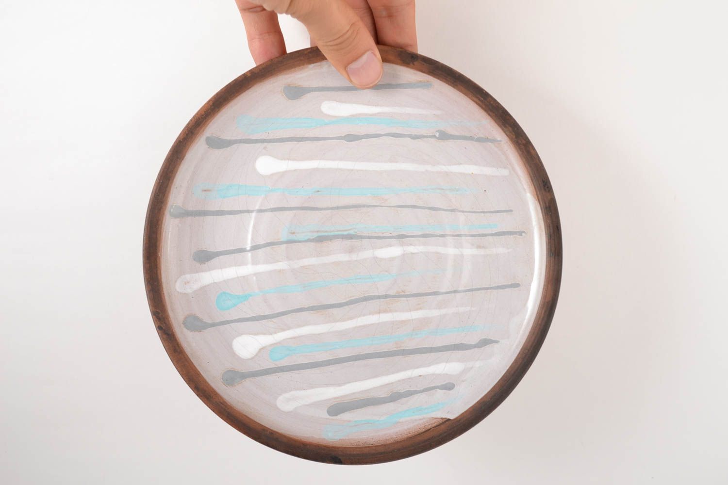 Teller aus Ton handgemacht Keramik Geschirr Dekoration für Küche Deko Geschirr foto 5
