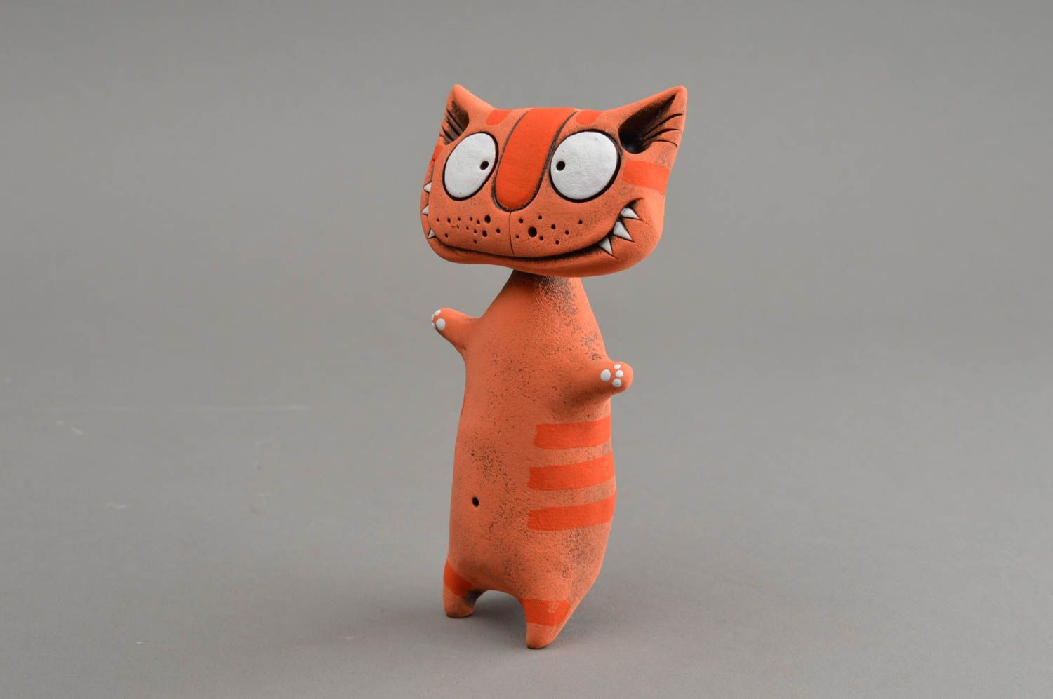Figurine de chat faite main souvenir cadeau décoration originale orange photo 3