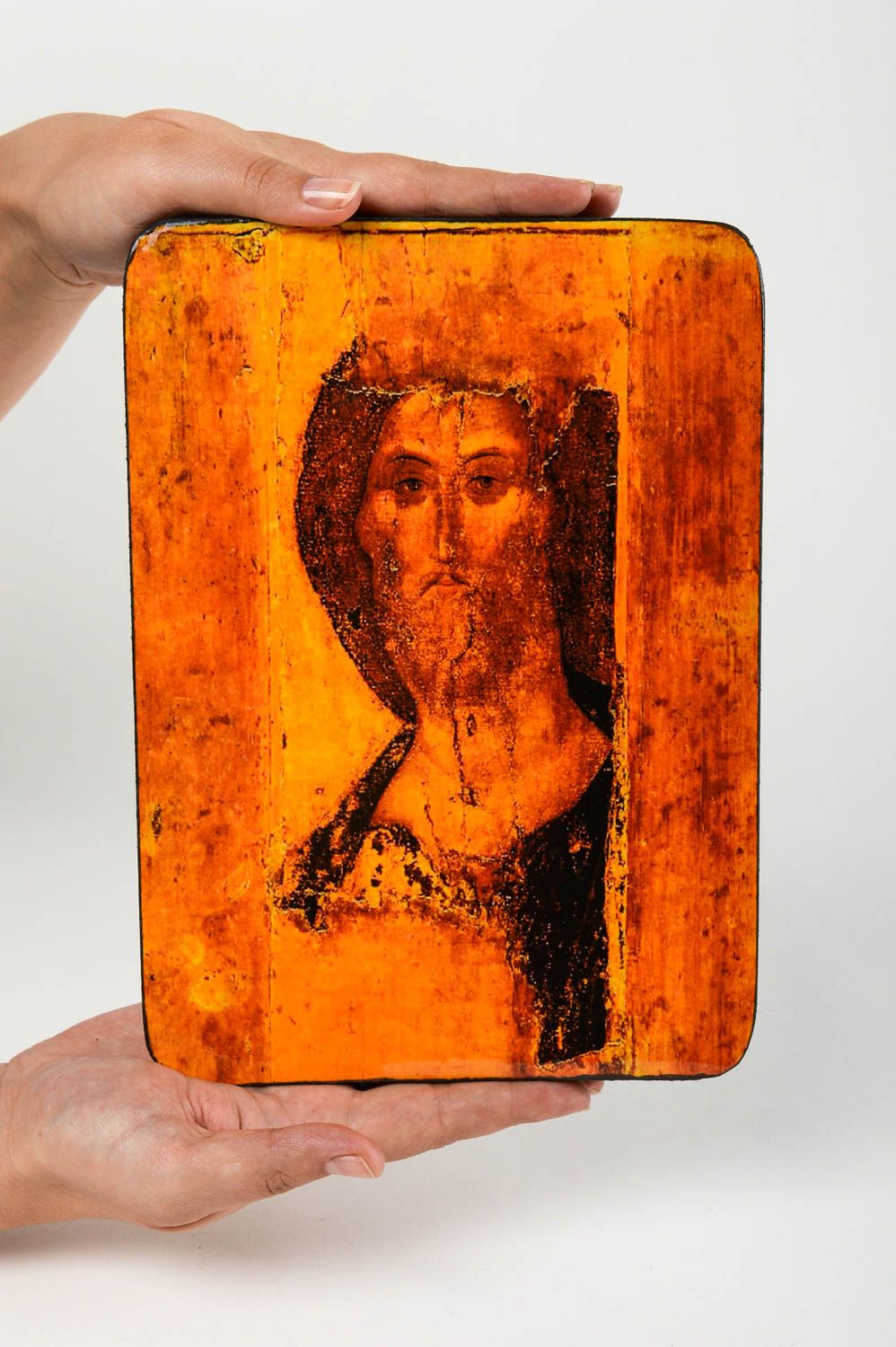 Icono ortodoxo hecho a mano cuadro religioso regalo para amigo hecho de madera foto 5