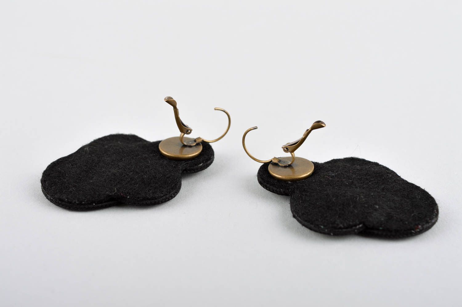 Handmade schwarz rote Soutache Ohrringe Designer Schmuck Accessoire für Frauen  foto 5