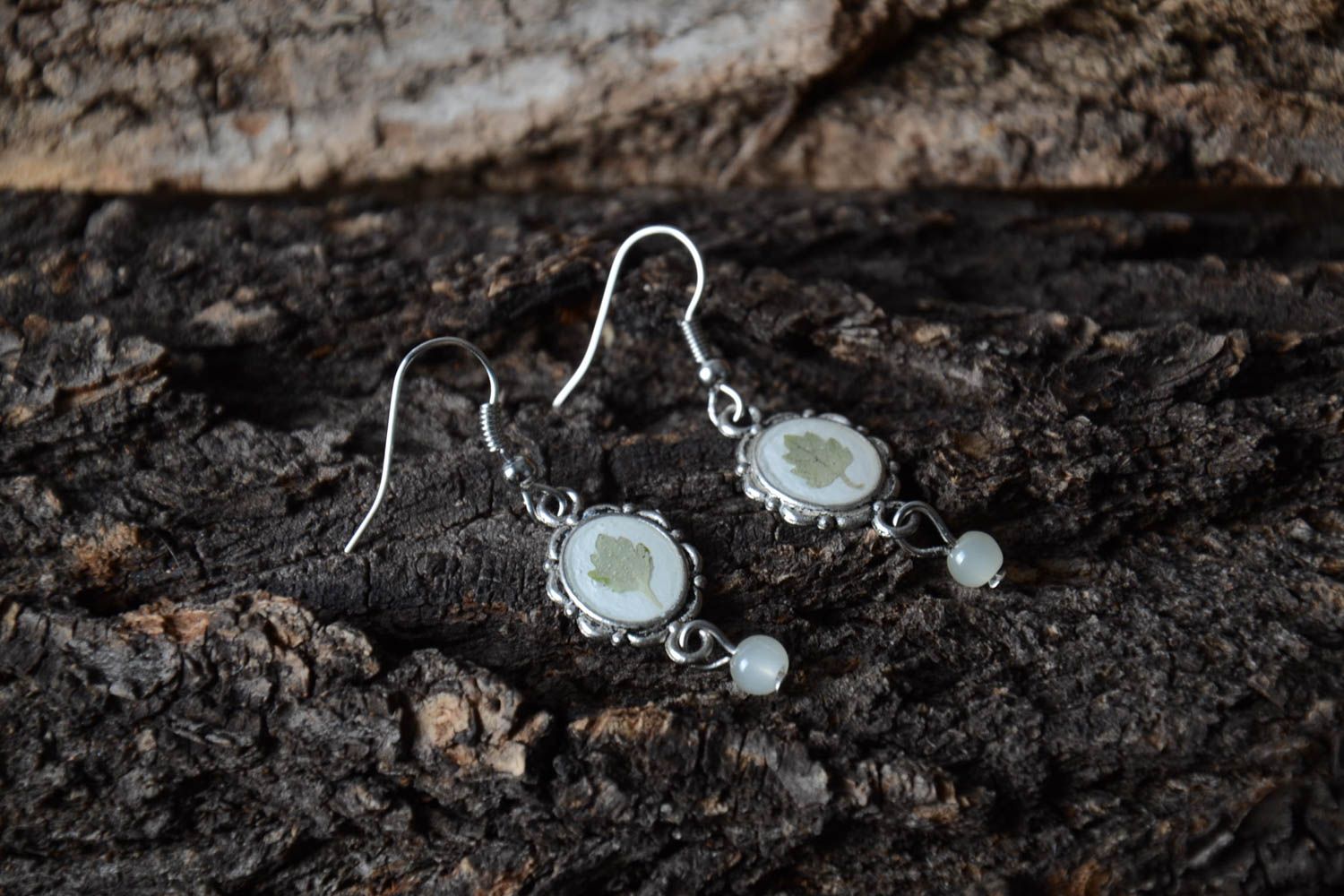 Handmade vintage jewelry unusual earrings with charms designer earrings photo 1