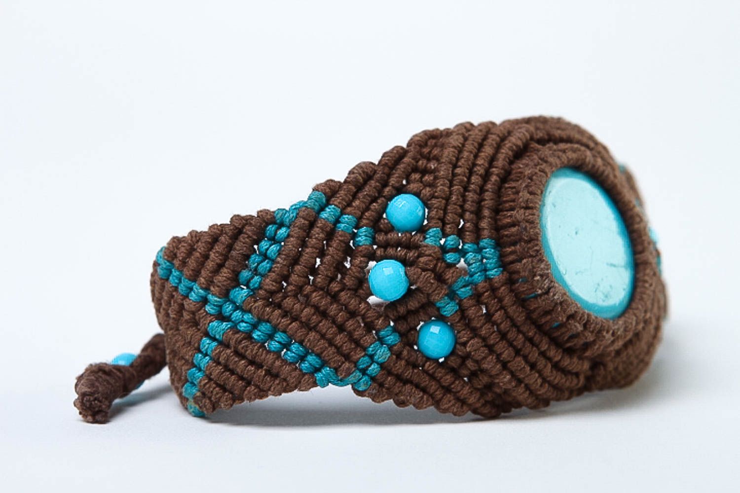 Stylish handmade woven cord bracelet beaded bracelet accessories for girls photo 3