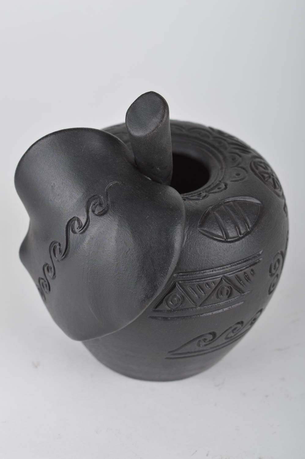 Глиняная ваза ручной работы в виде яблочка оригинальная красивая для цветов фото 5