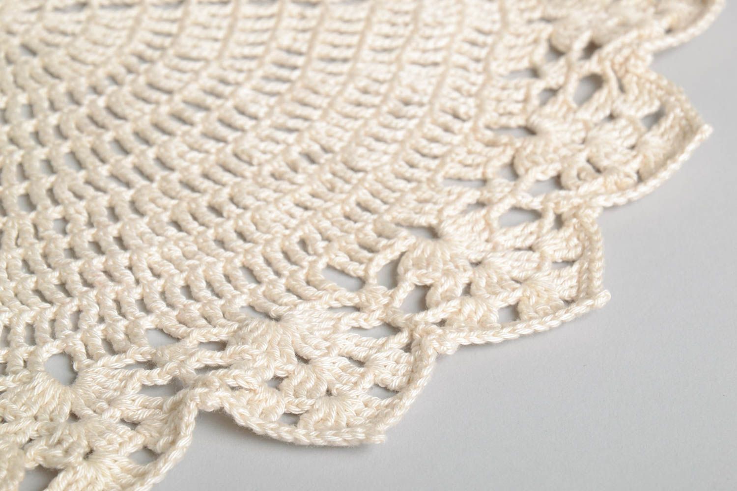 Decorative crocheted napkin beautiful white napkin home linen interior textile photo 4