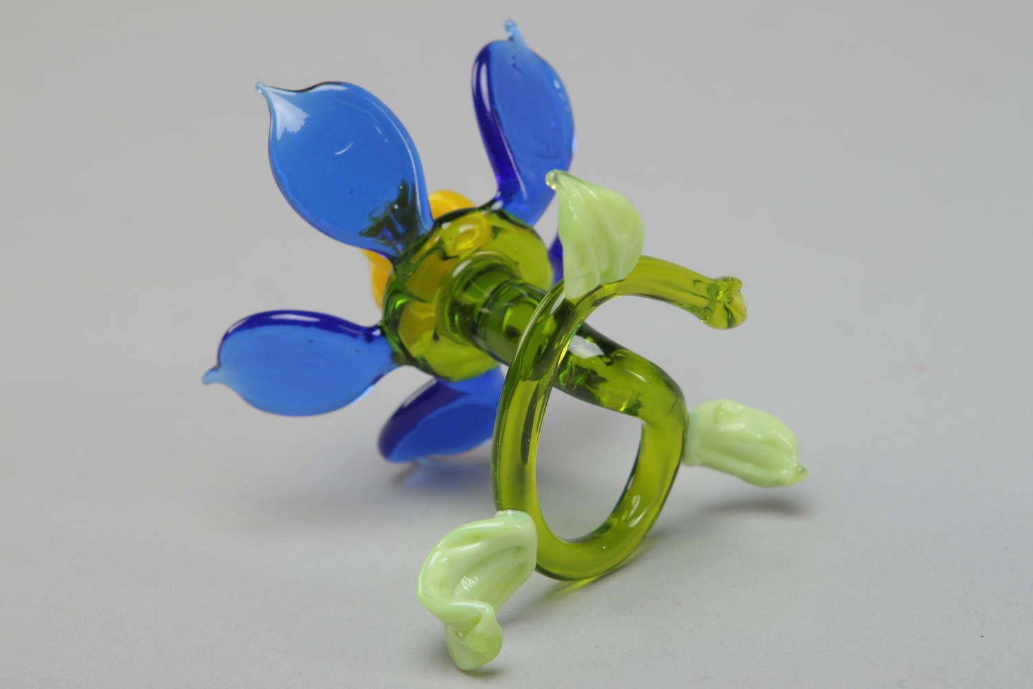 Collectible lampwork glass statuette Flower photo 3