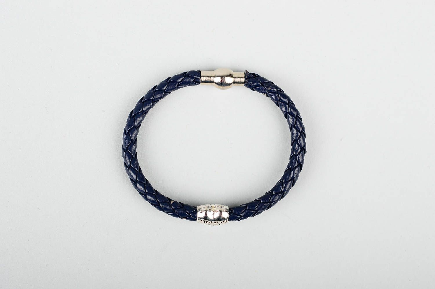 Женский браслет украшение ручной работы стильный браслет синий со вставкой фото 1