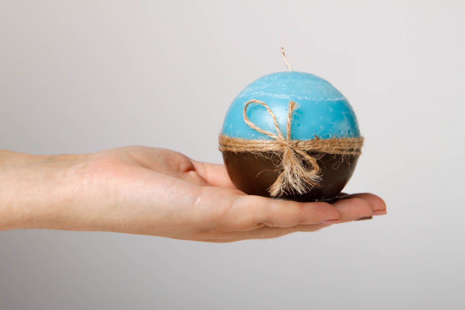 Vela hecha a mano con forma de esfera regalo original decoración de casa foto 2