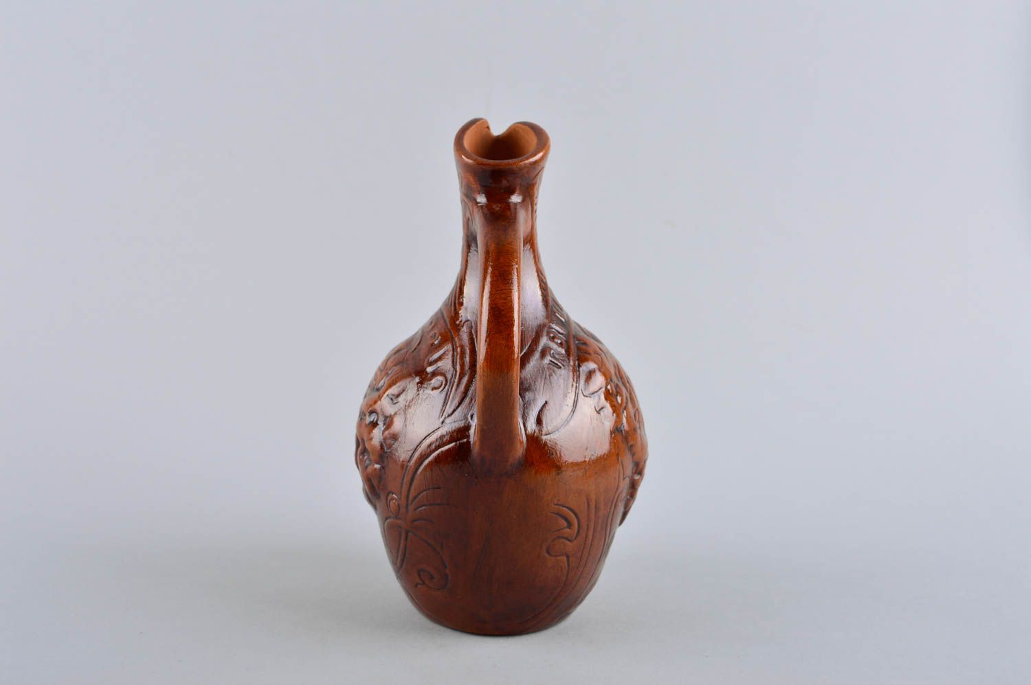 15 oz ceramic glazed white or vodka carafe in brown color 0,8 lb photo 3