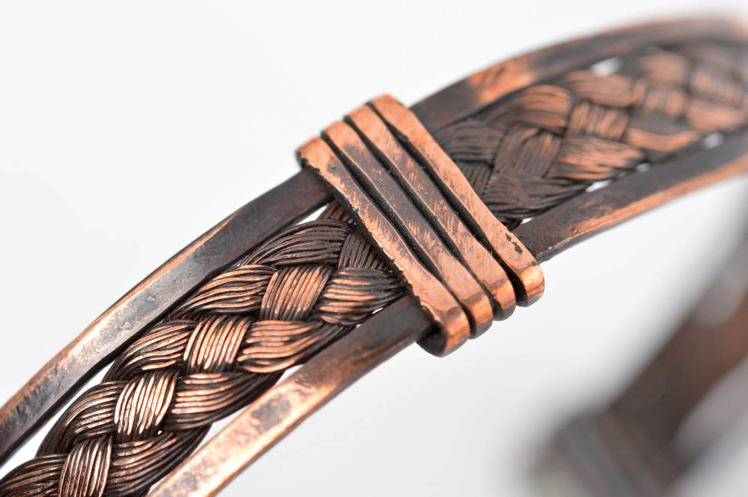 Pulsera de bisutería hecha a mano de cobre brazalete para mujer regalo original foto 5