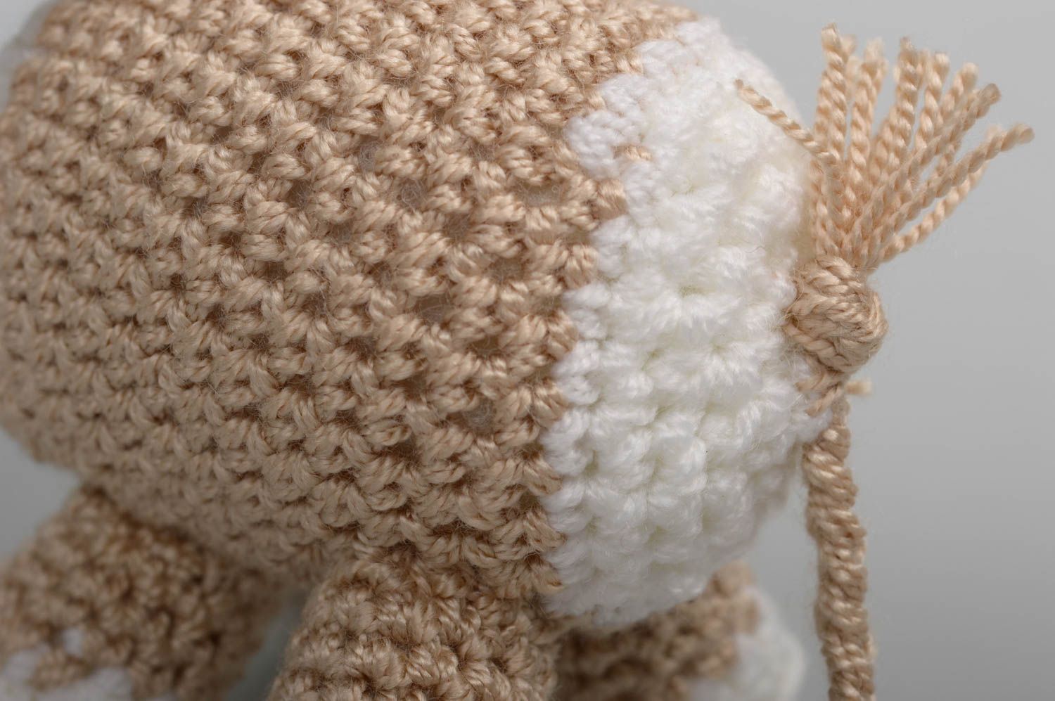 Peluche âne faite main Jouet tricoté au crochet en coton Cadeau pour enfant photo 5