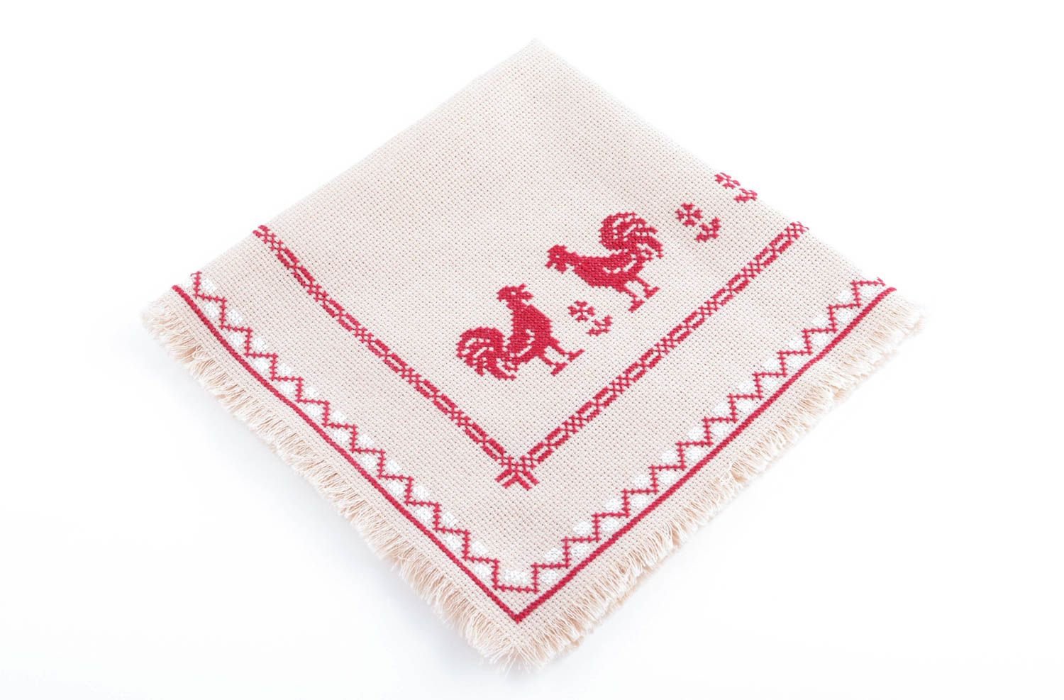 Handmade unusual embroidered napkin stylish interior decor bright table napkin photo 2