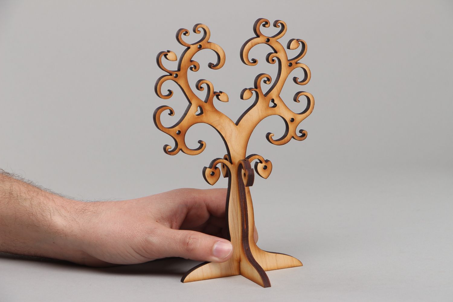 Plywood craft blank for jewelry hanger Tree photo 4