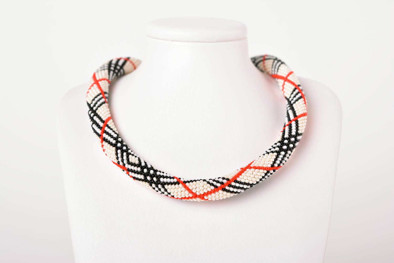 Handmade designer stylish necklace beaded cord necklace female accessory photo 2