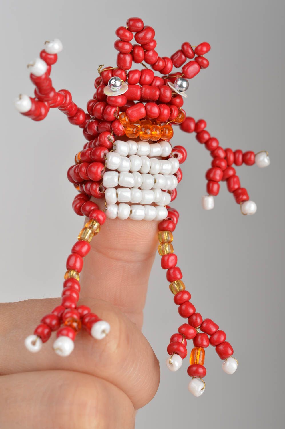 Figura artesanal para teatro de muñecos animal de abalorios regalo para amigo foto 5
