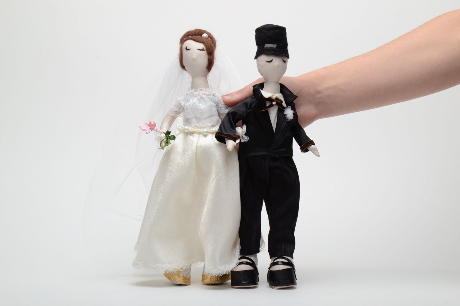 Мягкие куклы свадебные игрушки жених и невеста фото 5