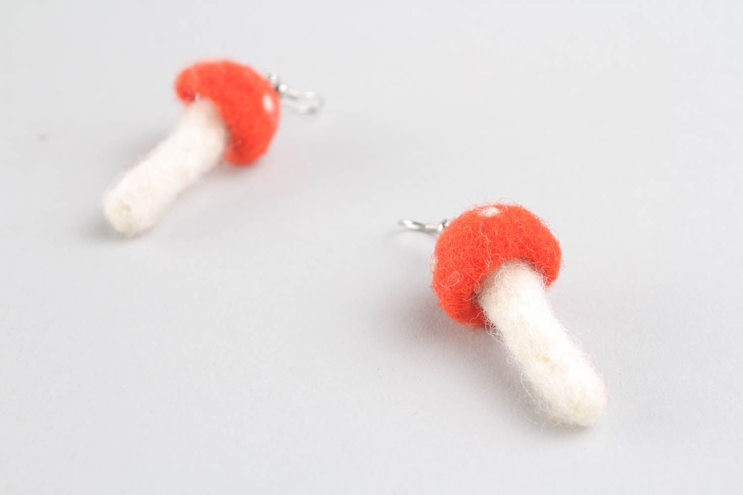 Boucles d'oreilles en laine feutrée faites main photo 5