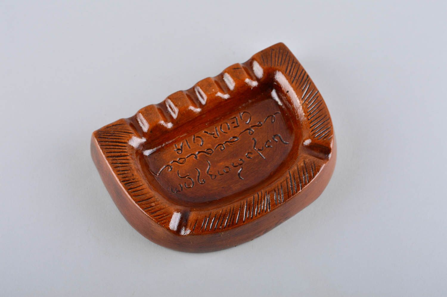 Handmade ceramic ashtray stylish designer souvenir unusual ashtray gift photo 4