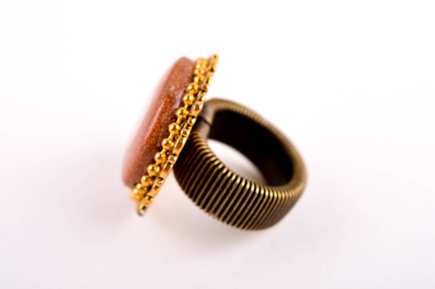 Красивое кольцо ручной работы необычное кольцо бижутерия с натуральными камнями фото 2