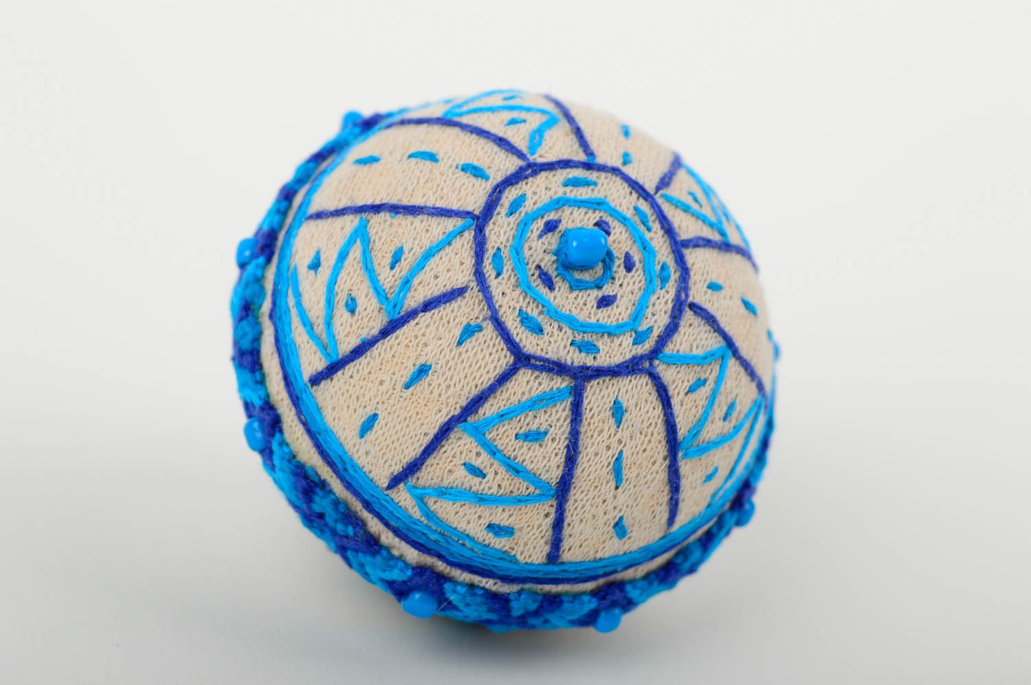 Елочная игрушка ручной работы новогодний шар голубой новогоднее украшение фото 4