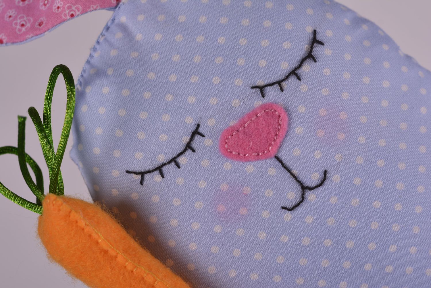 Handmade textile rabbit unusual soft toy beautiful designer toy for kids photo 4