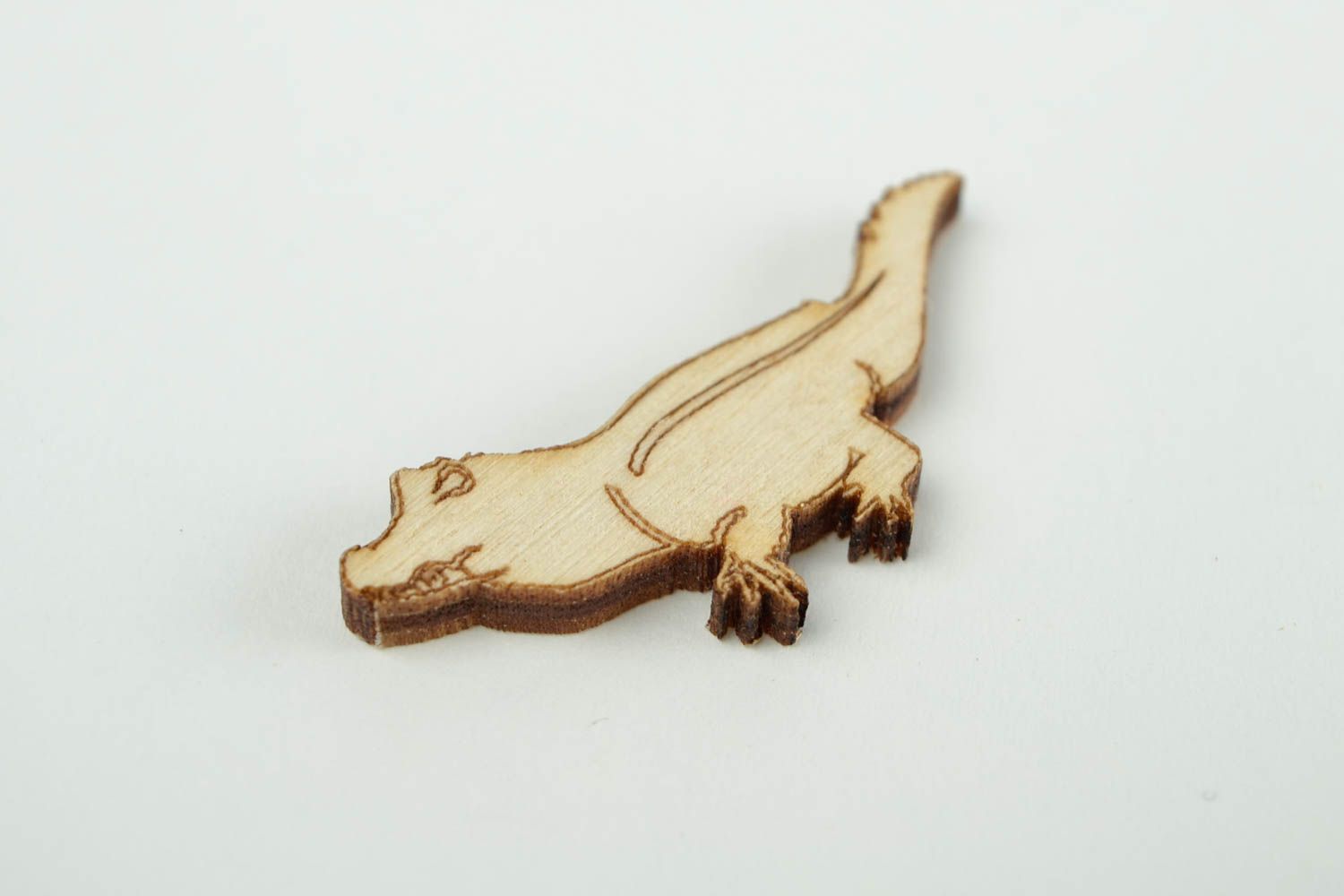 Handgemachte Holzrohling zum Bemalen Miniatur Figur Krokodil Holz Figur foto 2